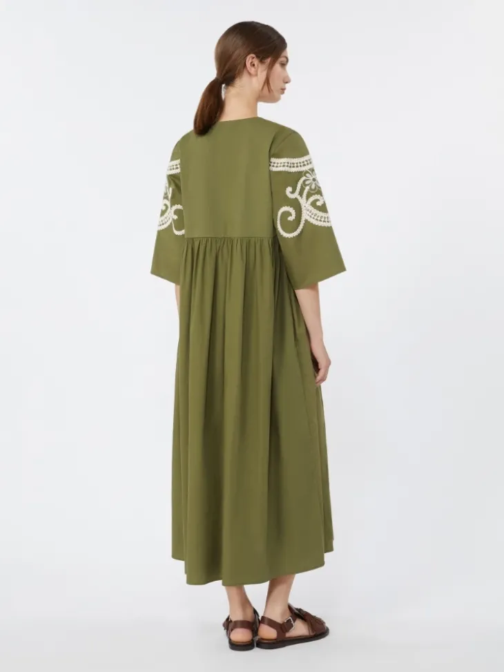 Soft cotton poplin dress - KAKI