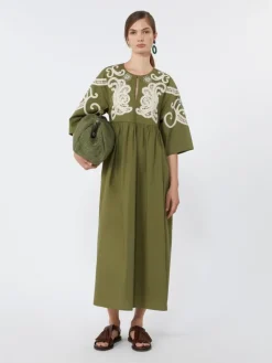 Soft cotton poplin dress - KAKI