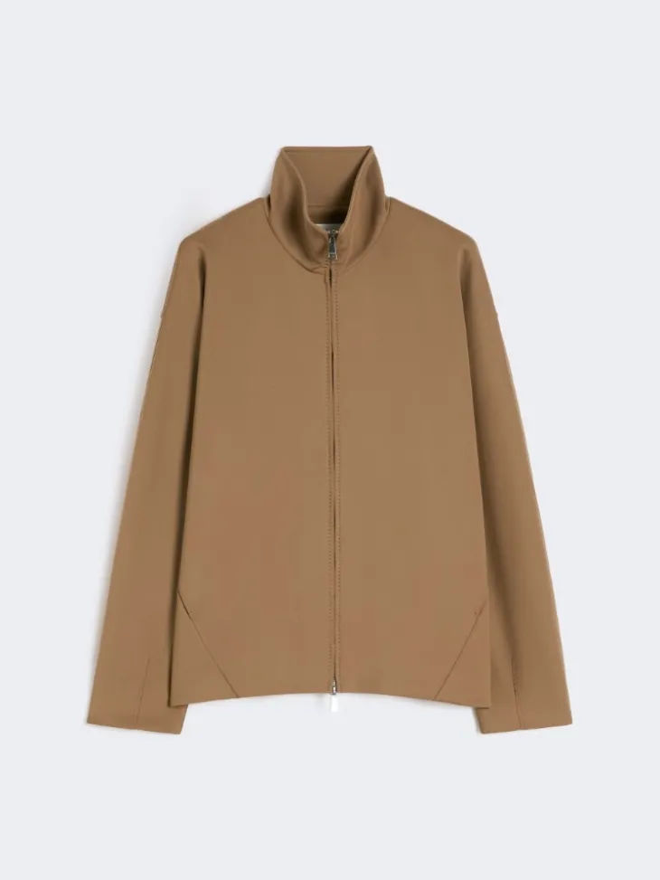 Soft scuba jersey jacket - BROWN