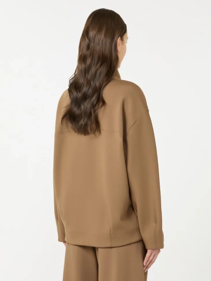 Soft scuba jersey jacket - BROWN