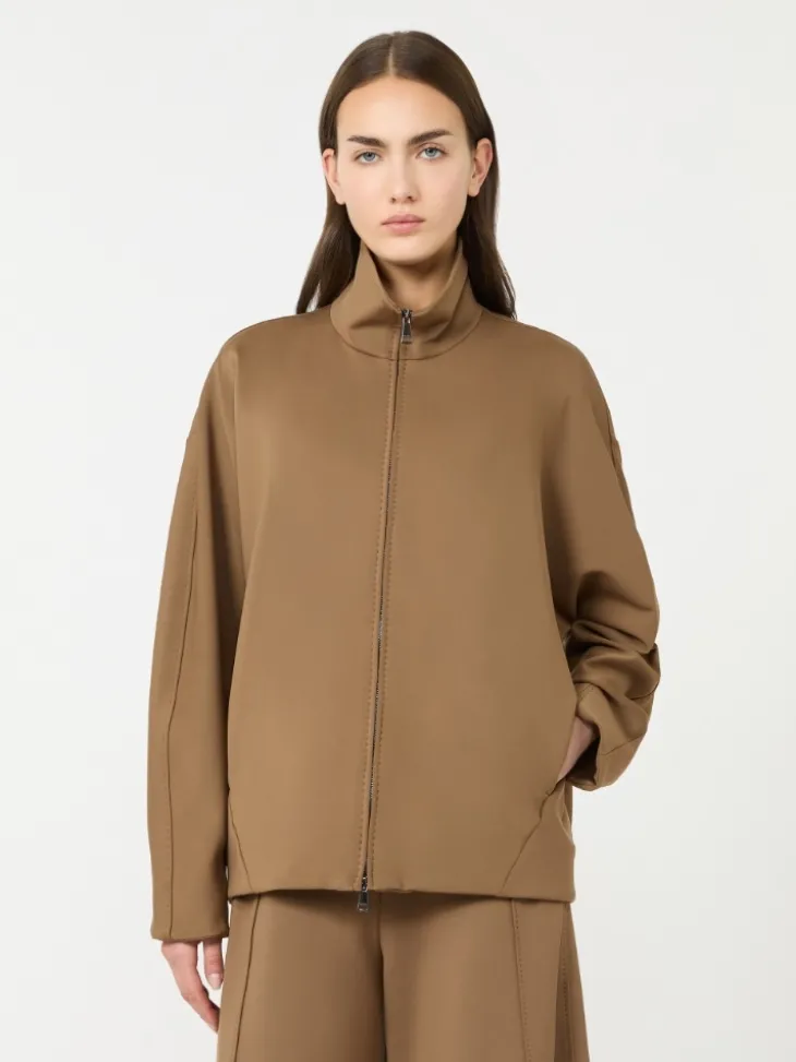 Soft scuba jersey jacket - BROWN