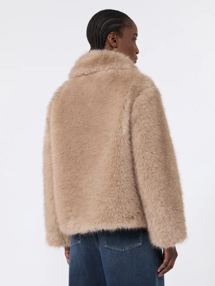 Soft textured short coat - HONEY