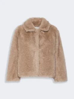 Soft textured short coat - HONEY