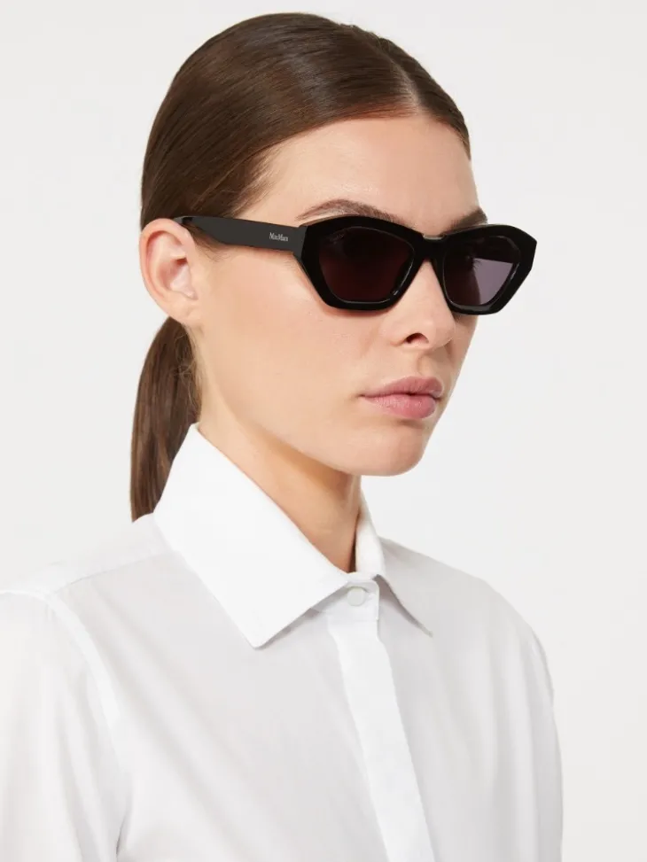 Square bold sunglasses - BLACK