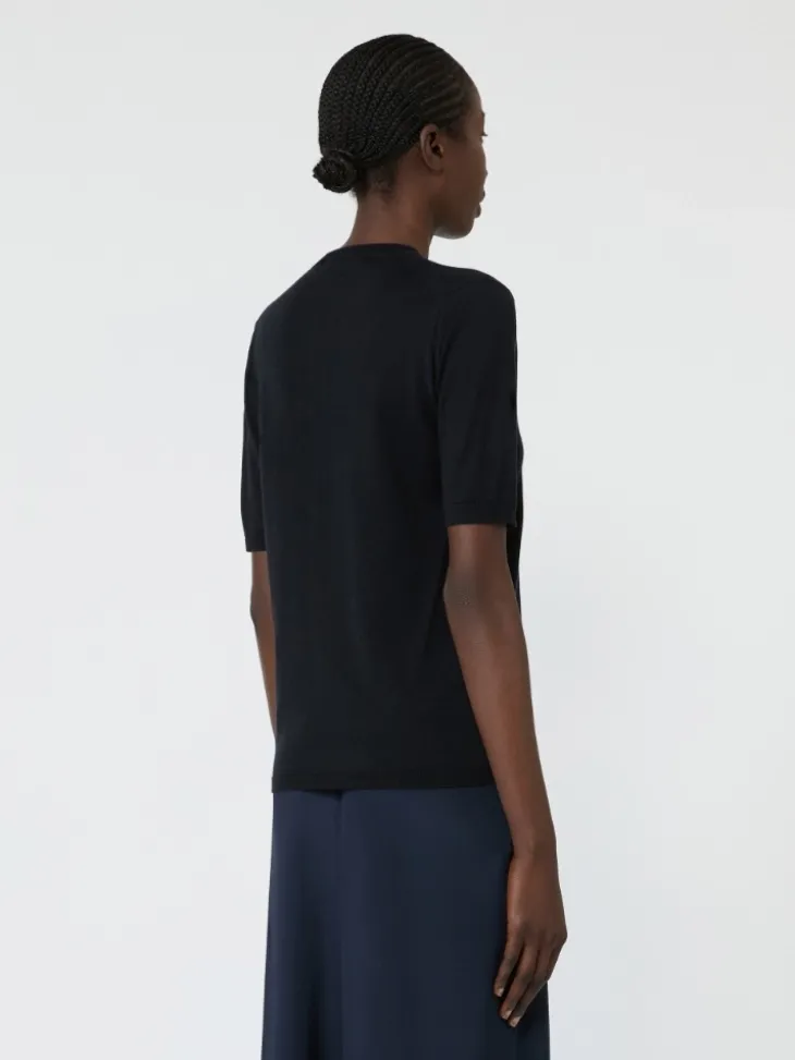 Stockinette-stitched cashmere and silk sweater - ULTRAMARINE