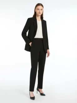 Straight-fit cady trousers - BLACK