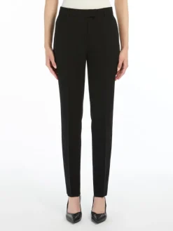 Straight-fit cady trousers - BLACK