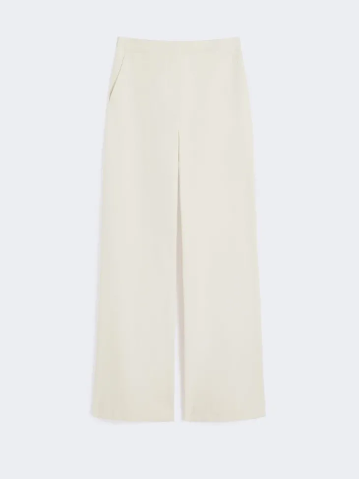 Straight-fit cotton twill trousers - IVORY
