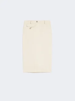 Straight-fit gabardine skirt - VANILLA