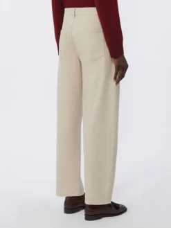 Stretch bull denim trousers - NATURAL