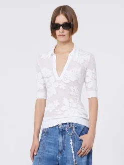 Stretch cotton polo shirt - WHITE