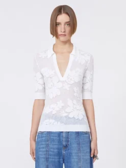 Stretch cotton polo shirt - WHITE