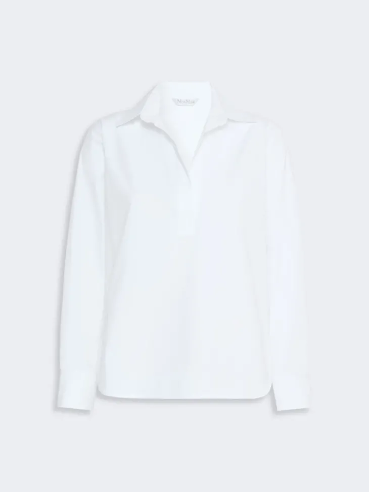 Stretch cotton shirt - OPTICAL WHITE