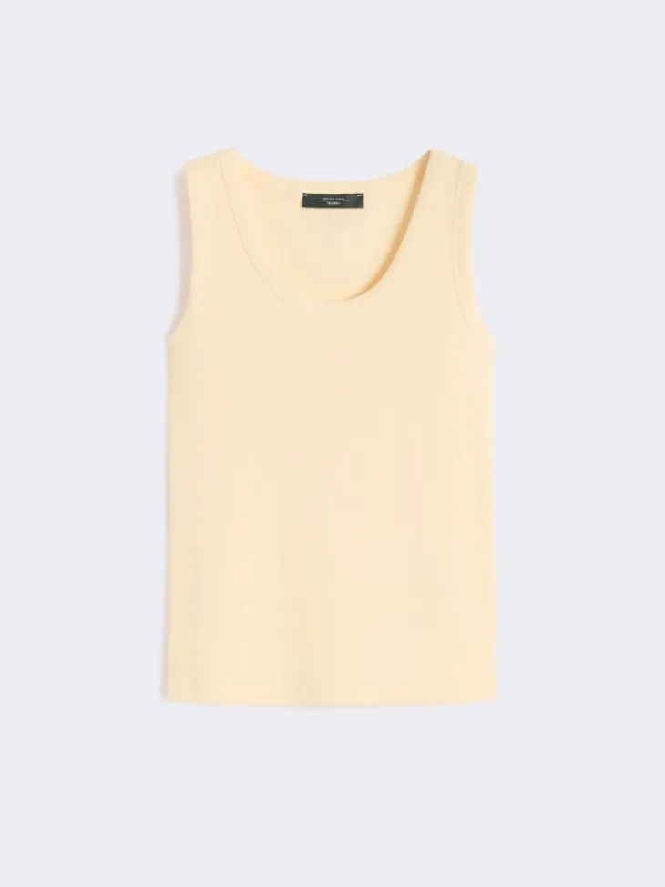 Stretch cotton top - LIGHT YELLOW