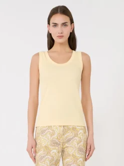 Stretch cotton top - LIGHT YELLOW