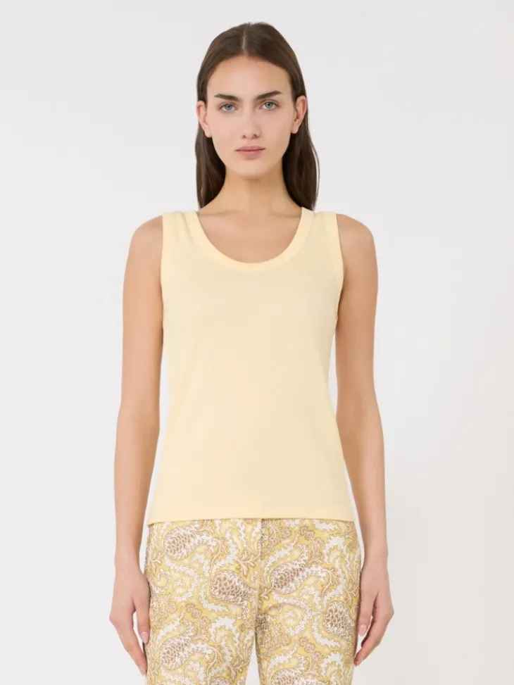 Stretch cotton top - LIGHT YELLOW