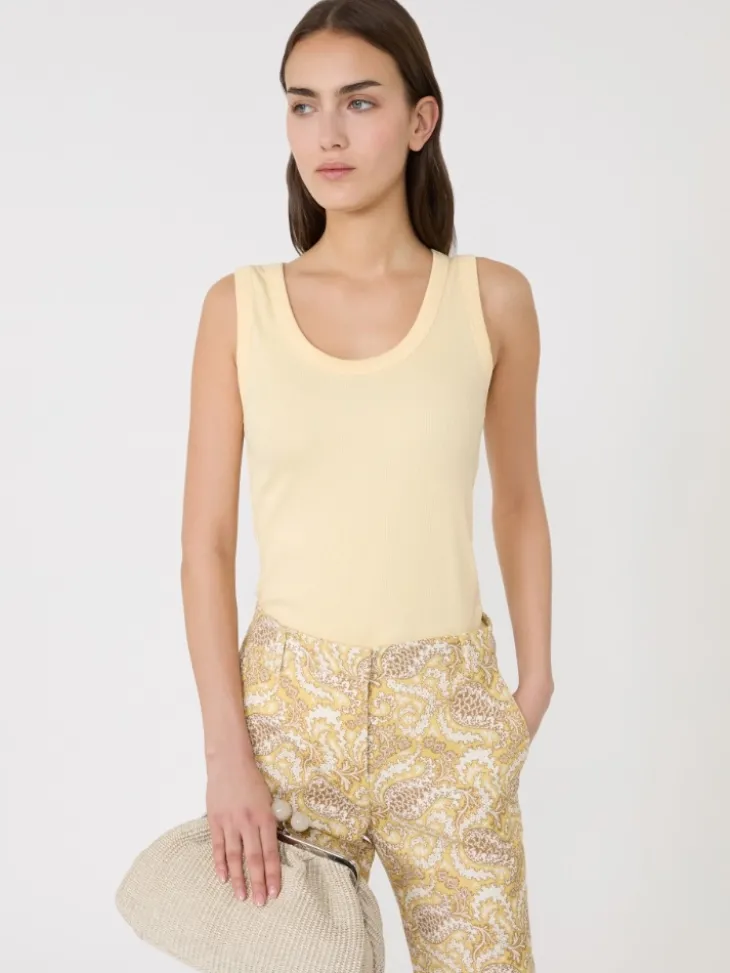 Stretch cotton top - LIGHT YELLOW