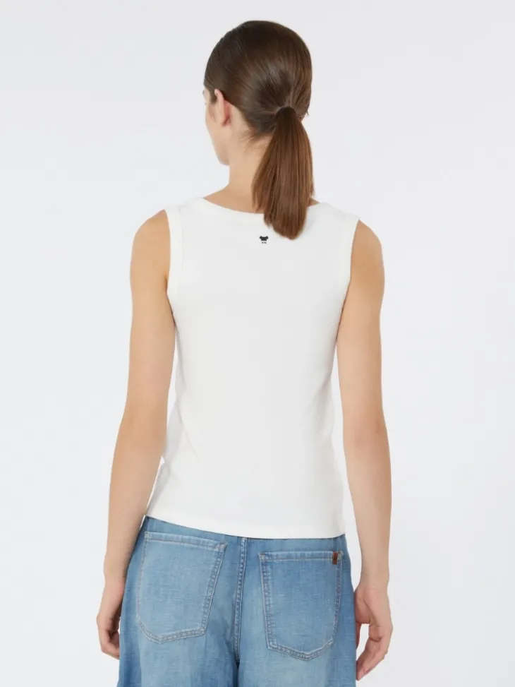 Stretch cotton top - WHITE