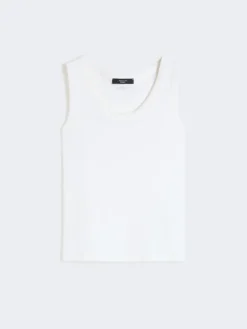 Stretch cotton top - WHITE
