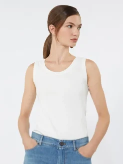 Stretch cotton top - WHITE