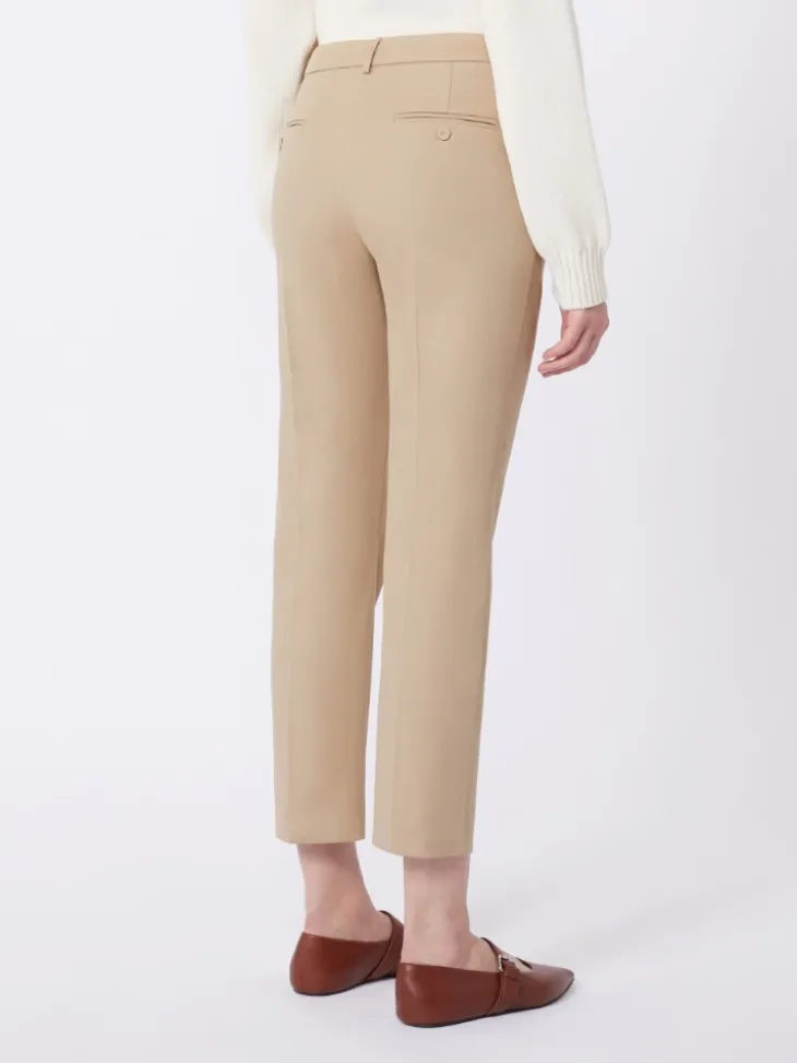 Stretch cotton trousers - CAMEL