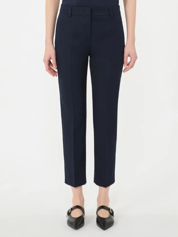 Stretch cotton trousers - NAVY