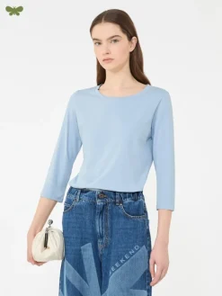 Stretch cotton T-shirt - LIGHT BLUE