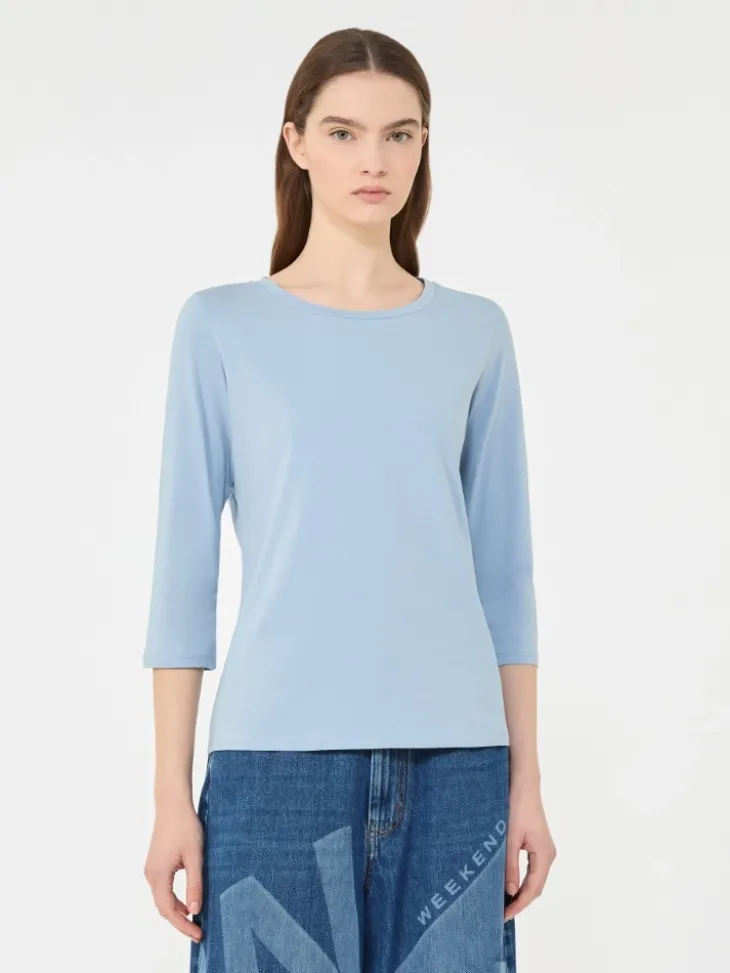 Stretch cotton T-shirt - LIGHT BLUE