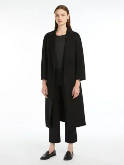 Stretch cotton-blend trousers - BLACK