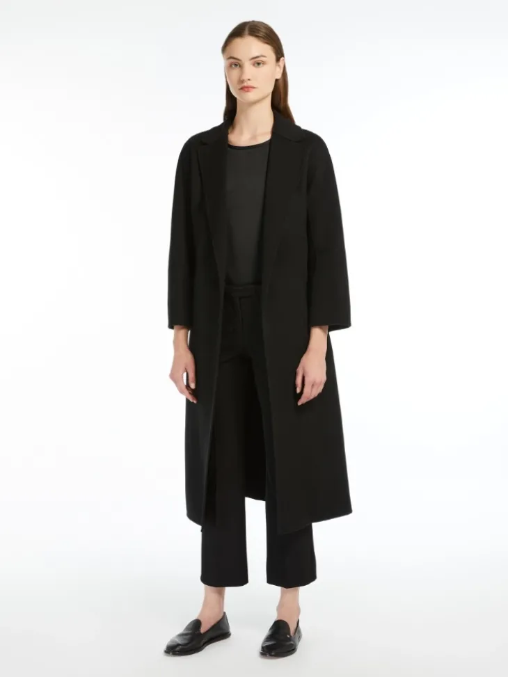 Stretch cotton-blend trousers - BLACK