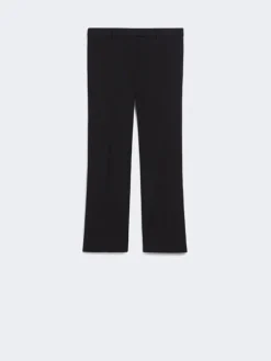 Stretch cotton-blend trousers - BLACK