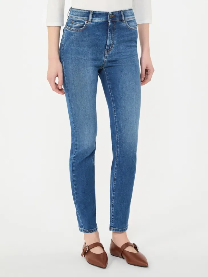 Stretch denim skinny jeans - NAVY