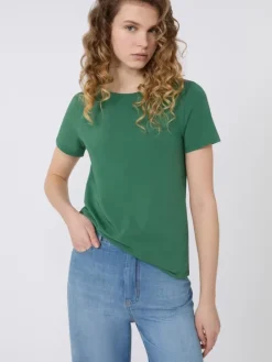 Stretch jersey basic T-shirt - GREEN