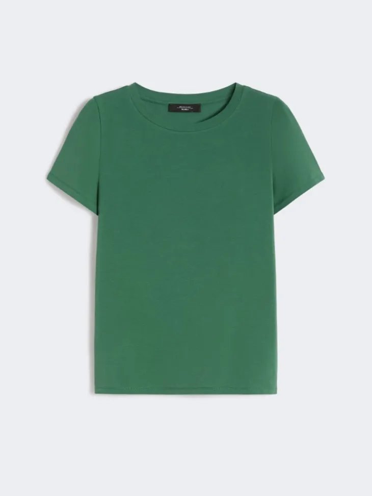Stretch jersey basic T-shirt - GREEN