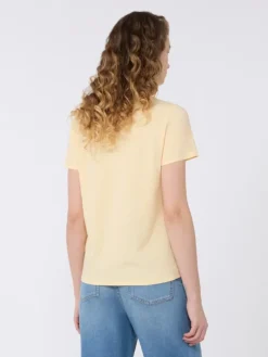 Stretch jersey basic T-shirt - LIGHT YELLOW