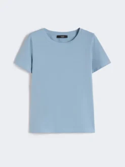 Stretch jersey basic T-shirt - LIGHT BLUE