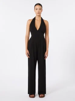 Stretch jersey jumpsuit - BLACK