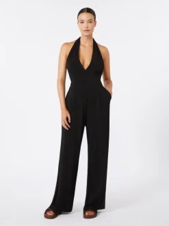 Stretch jersey jumpsuit - BLACK