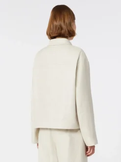 Stretch linen and cotton jacket - IVORY