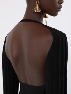 Stretch viscose crop top - BLACK