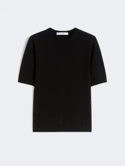 Stretch viscose jumper - BLACK