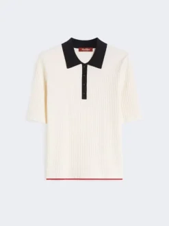 Stretch viscose jumper - WHITE BLUE