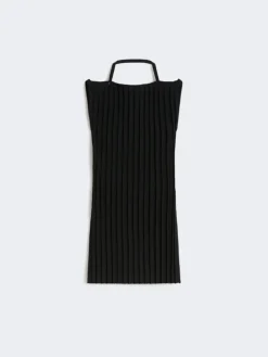 Stretch viscose knit top - BLACK