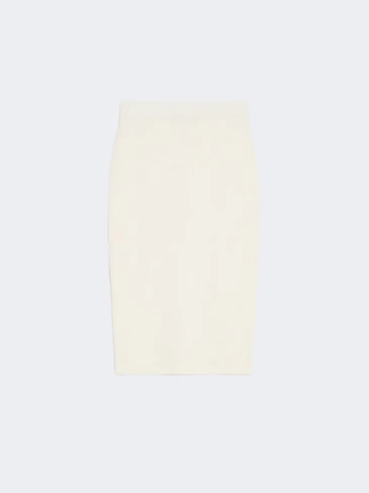 Stretch viscose pencil skirt - WHITE