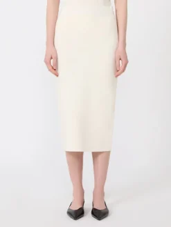 Stretch viscose pencil skirt - WHITE