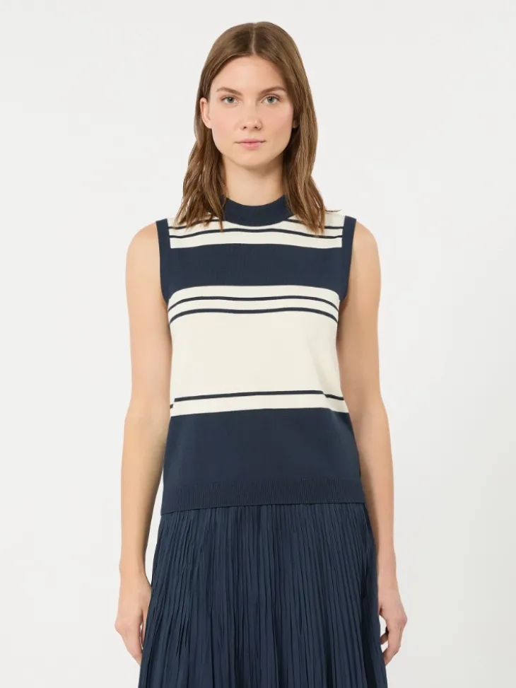 Stretch viscose sweater - NAVY