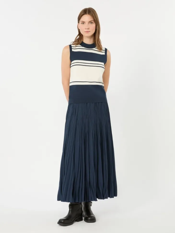 Stretch viscose sweater - NAVY