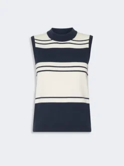 Stretch viscose sweater - NAVY