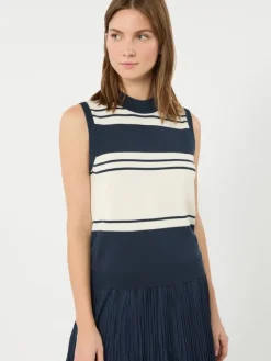 Stretch viscose sweater - NAVY