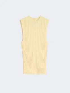 Stretch viscose yarn jumper - LIGHT YELLOW